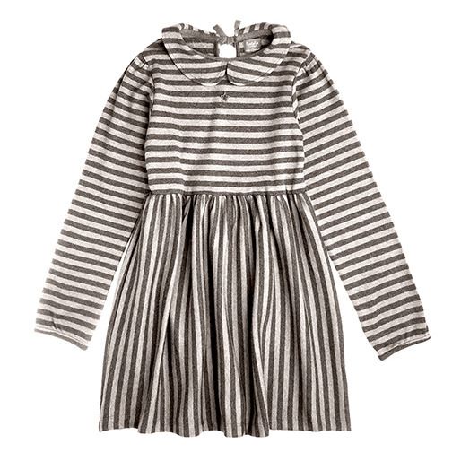 Tocoto Vintage - Robe Coton Bio Rayée - Fille - Ecru