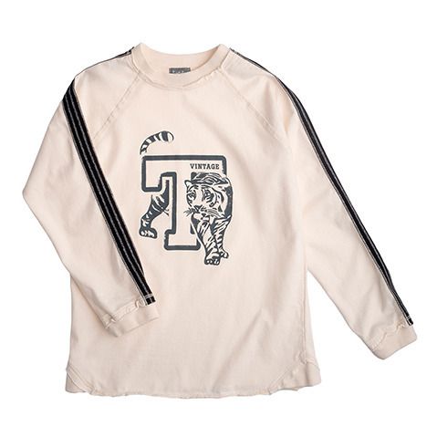 Tocoto Vintage - T-Shirt Coton Bio Tiger - Fille - Ecru