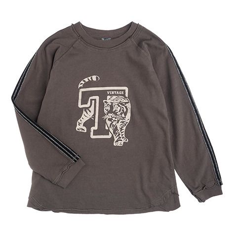 Tocoto Vintage - T-Shirt Coton Bio Tiger - Fille - Gris foncé