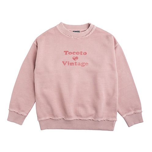 Tocoto Vintage - Sweat Coton Bio - Fille - Rose poudré