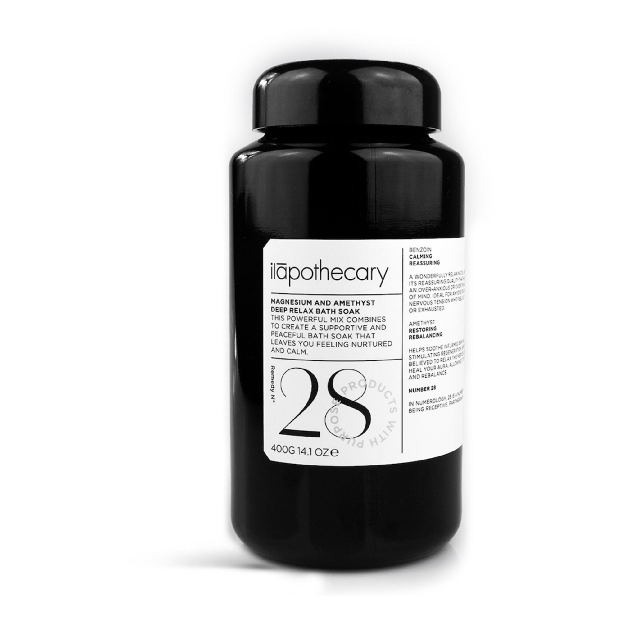 Ilapothecary - Sels de bain Deep relax magnésium et amethyst - 400g - Blanc