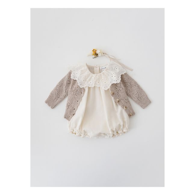 Cardigan per neonato Lili in lana e cachemire Beige