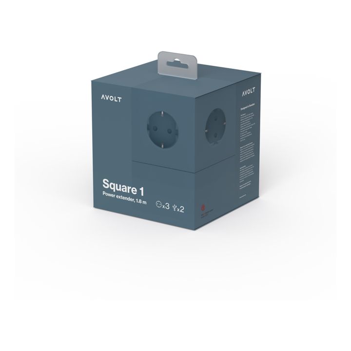 Prolunga, modello: Square 1, con presa USB | Blu- Immagine del prodotto n°7