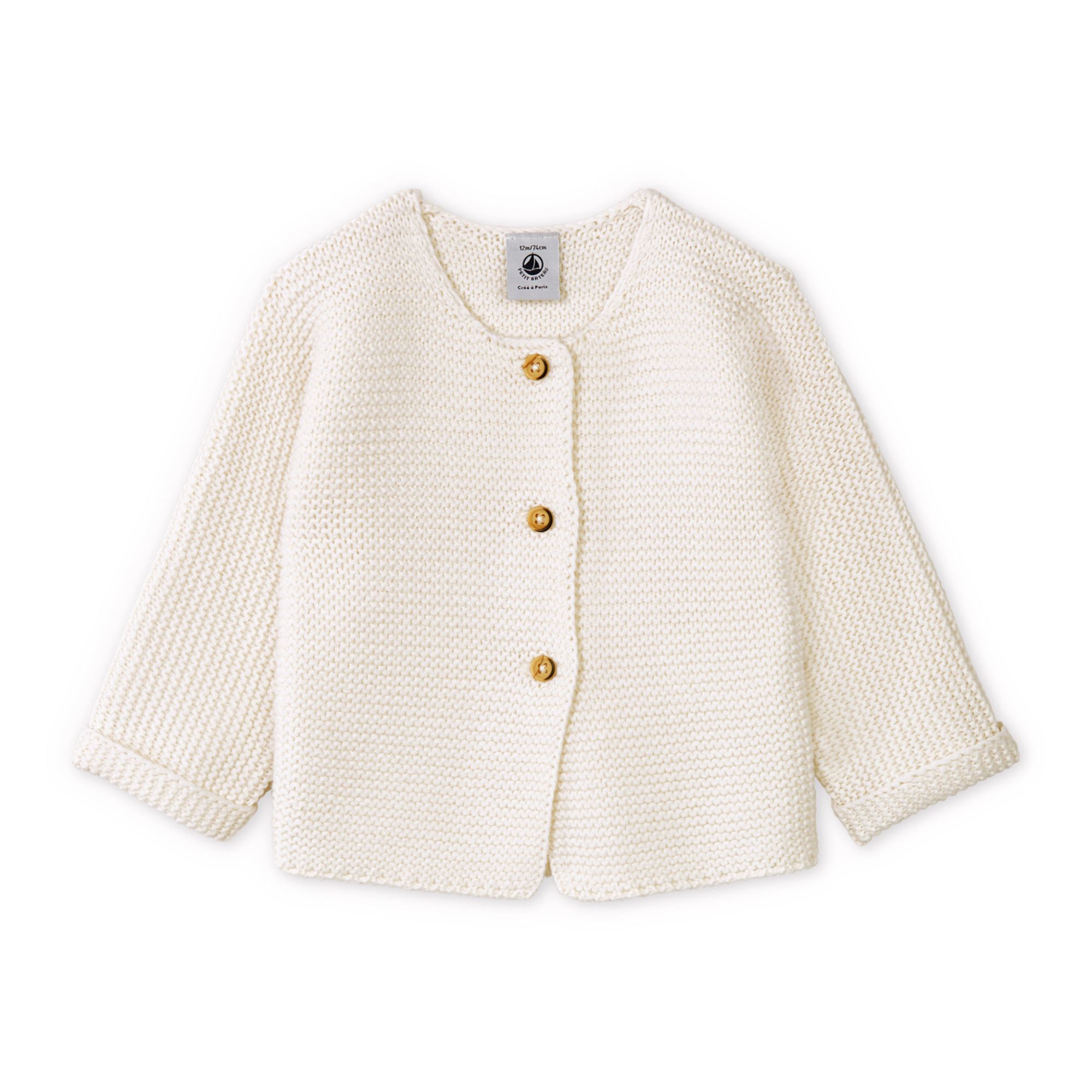 Petit Bateau - Cardigan Tasmin Point Mousse - Fille - Blanc