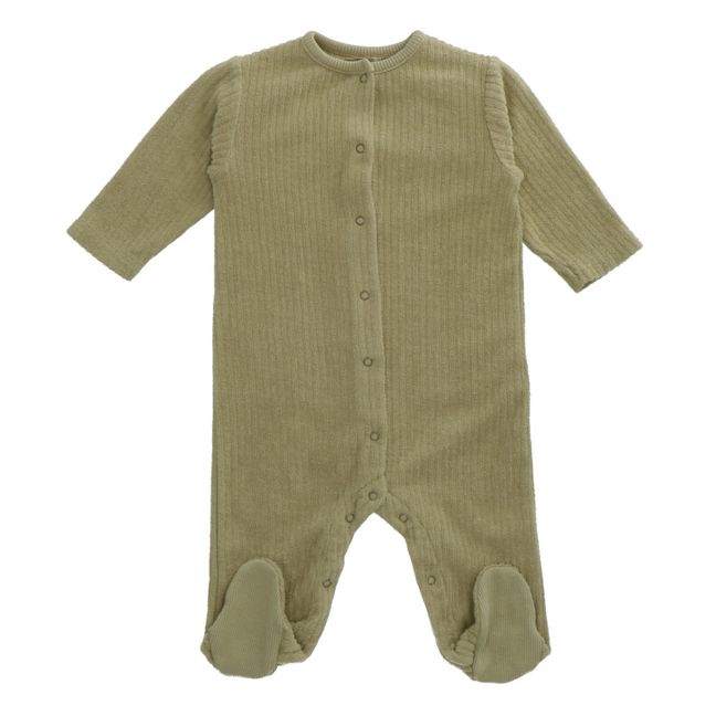 Pyjama à Pieds Eponge Coton Bio Kery Vert kaki