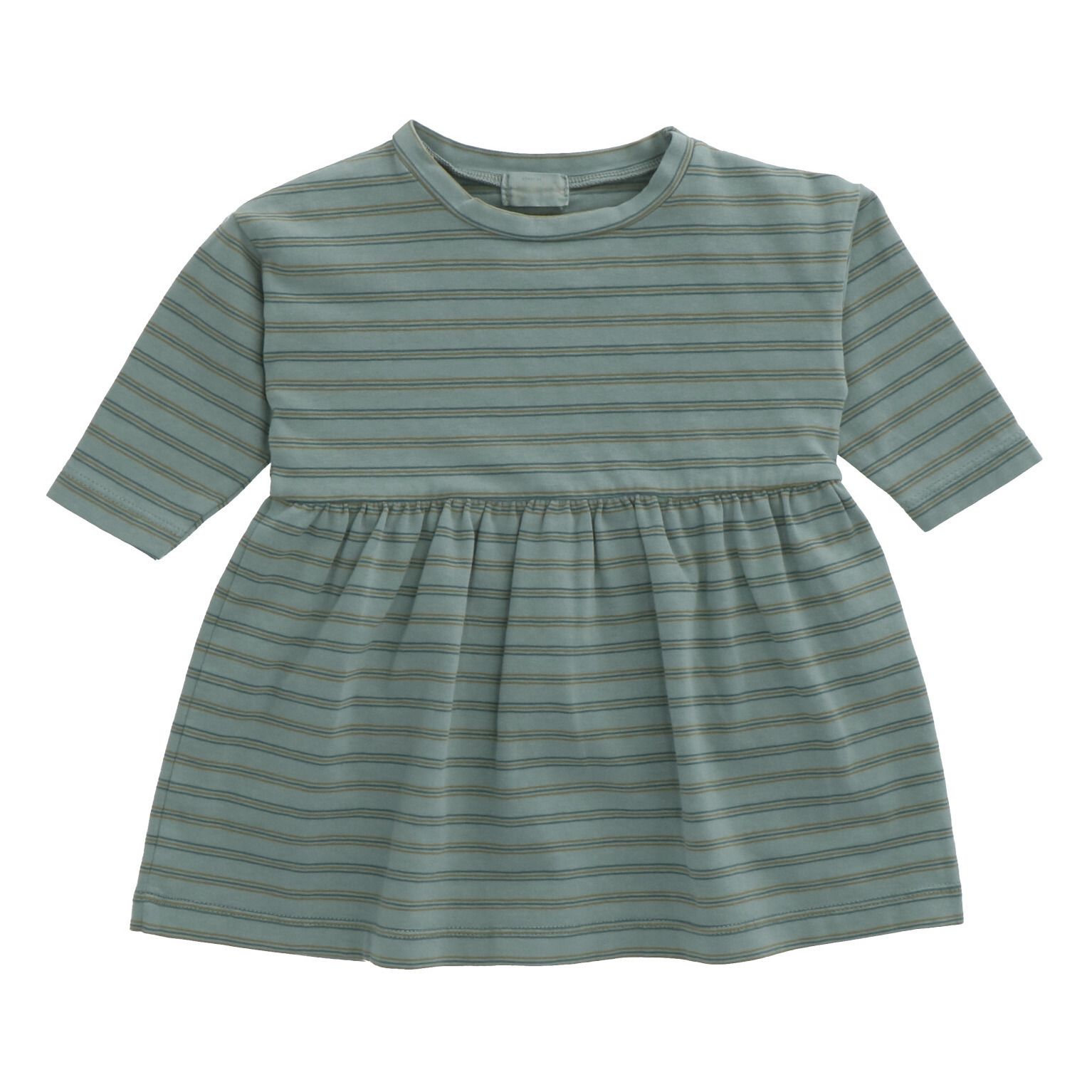 Heart of Gold - Robe Jersey Coton Bio Rayée Kymas - Fille - Bleu céladon