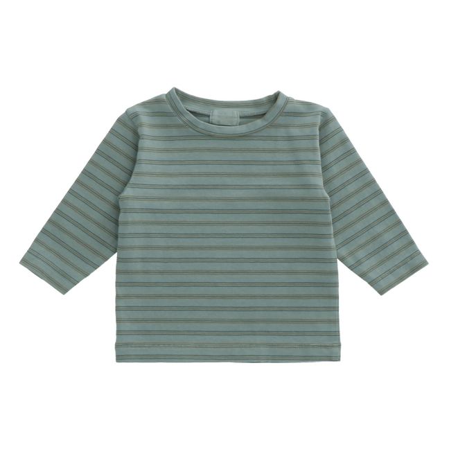 T-Shirt Coton Bio Rayé Tylus Bleu céladon
