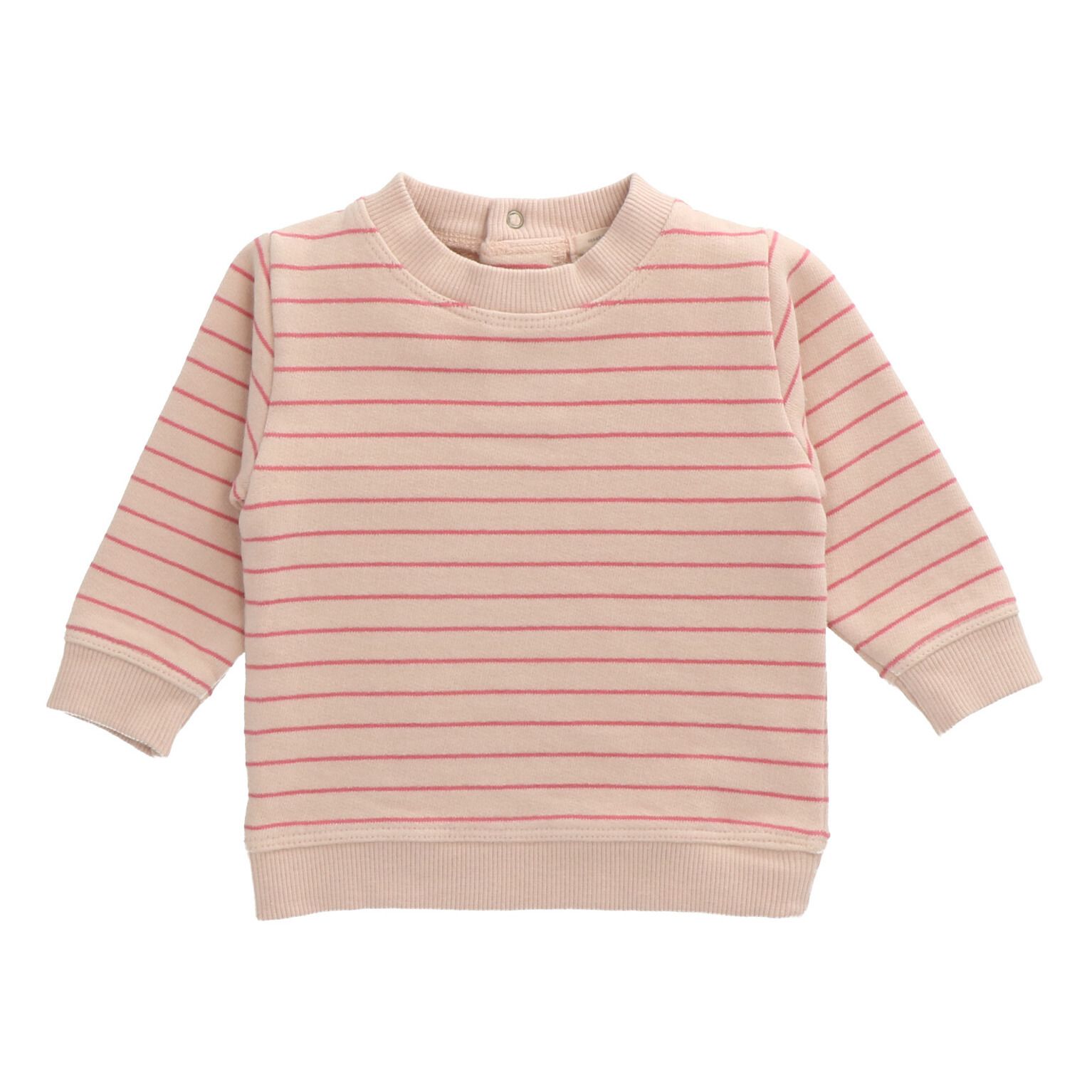 Heart of Gold - Sweat Coton Bio Rayé Sodan - Fille - Rose pâle