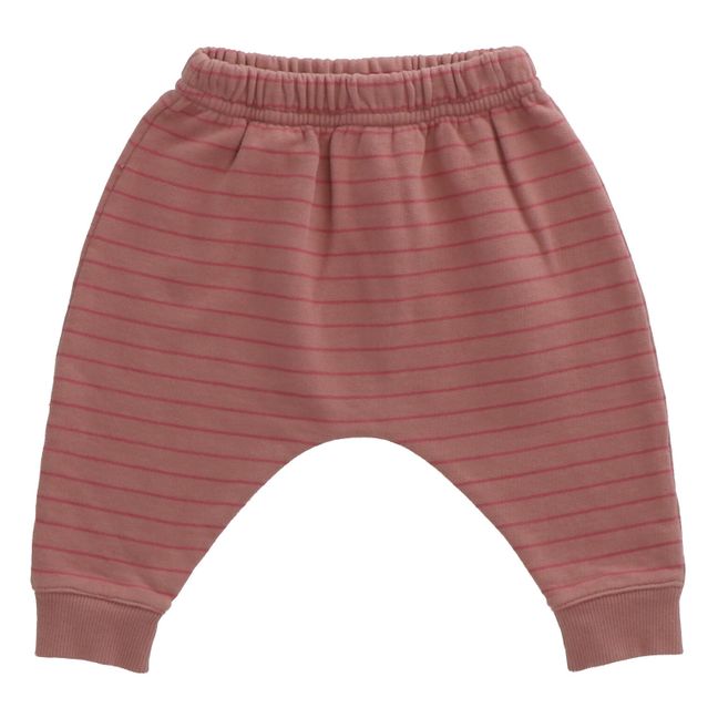 Pantaloni in stile Sarouel, in mollettone bio, a righe, modello: Bobo Rosa