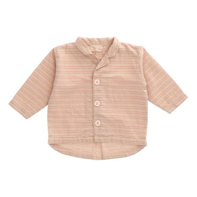 Hundo Organic Cotton Striped Shirt Pale pink