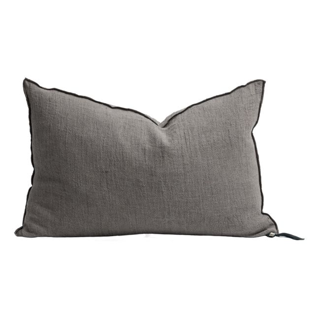 Vice Versa Washed Linen Crepe Cushion | Bark