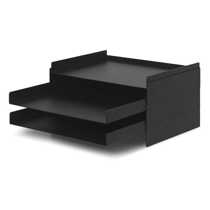 Organizador metálico de escritorio Negro- Imagen del producto n°0