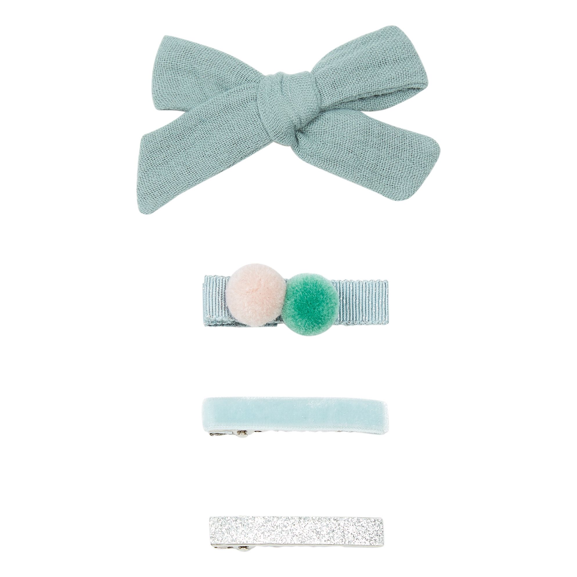 Five / Eleven - Set 4 Barrettes Forever - Fille - Vert d'eau