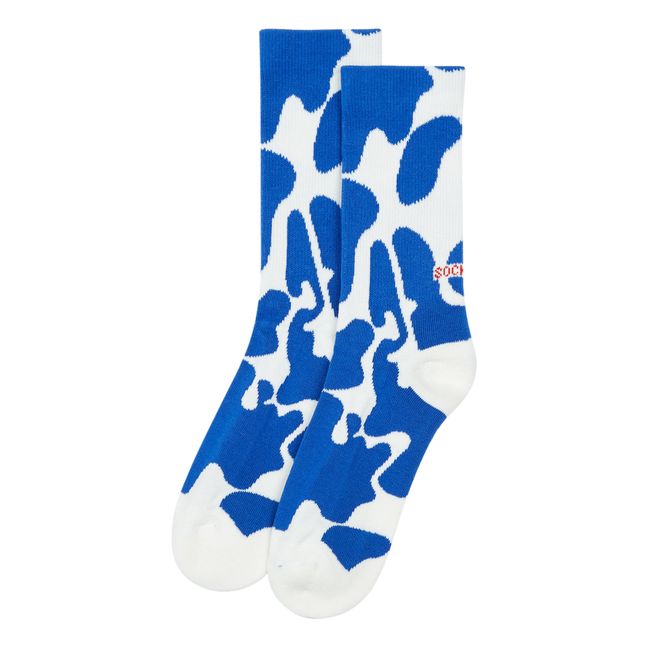 Socken Bedruckt aus Bio-Baumwoll-Mix Königsblau