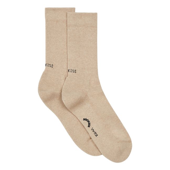 Organic Cotton Blend Socks  | Beige