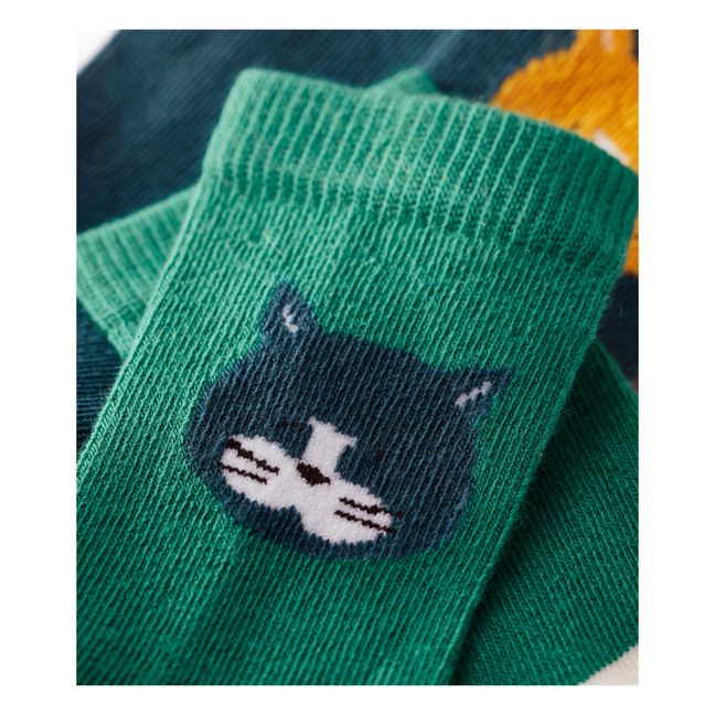 Lote de 2 pares de calcetines Petit Chat Verde