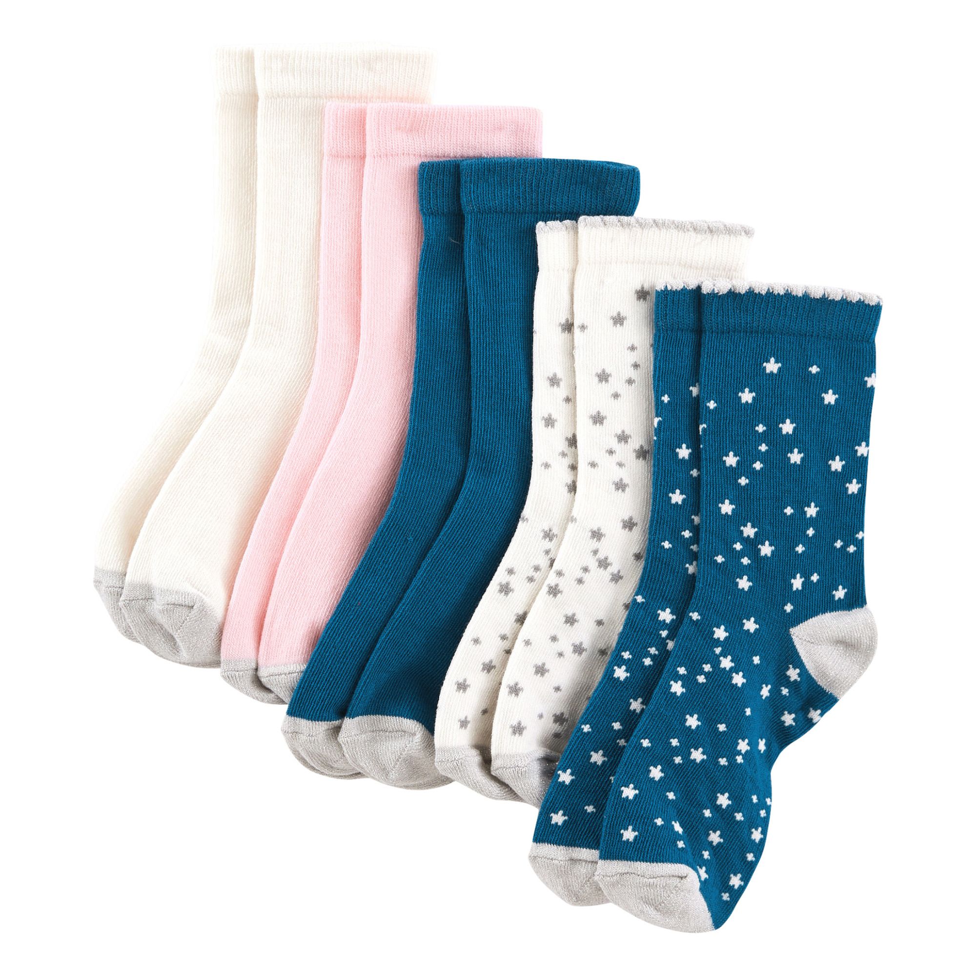 Set of 5 Pairs of Star Socks Pink- Product image n°0