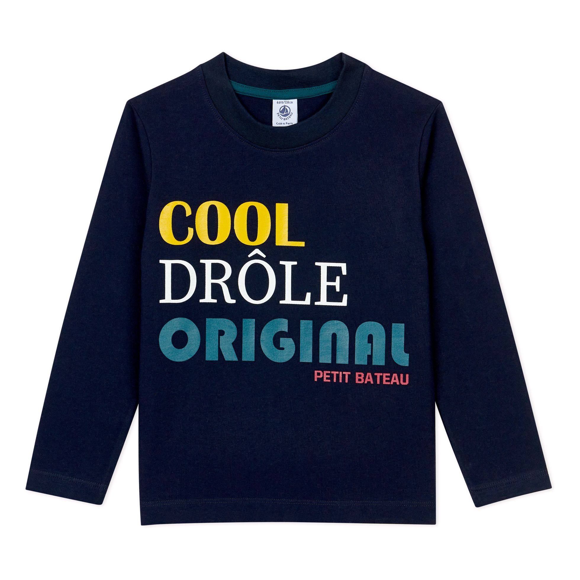 Petit Bateau - T-Shirt Cool Today - Fille - Bleu marine