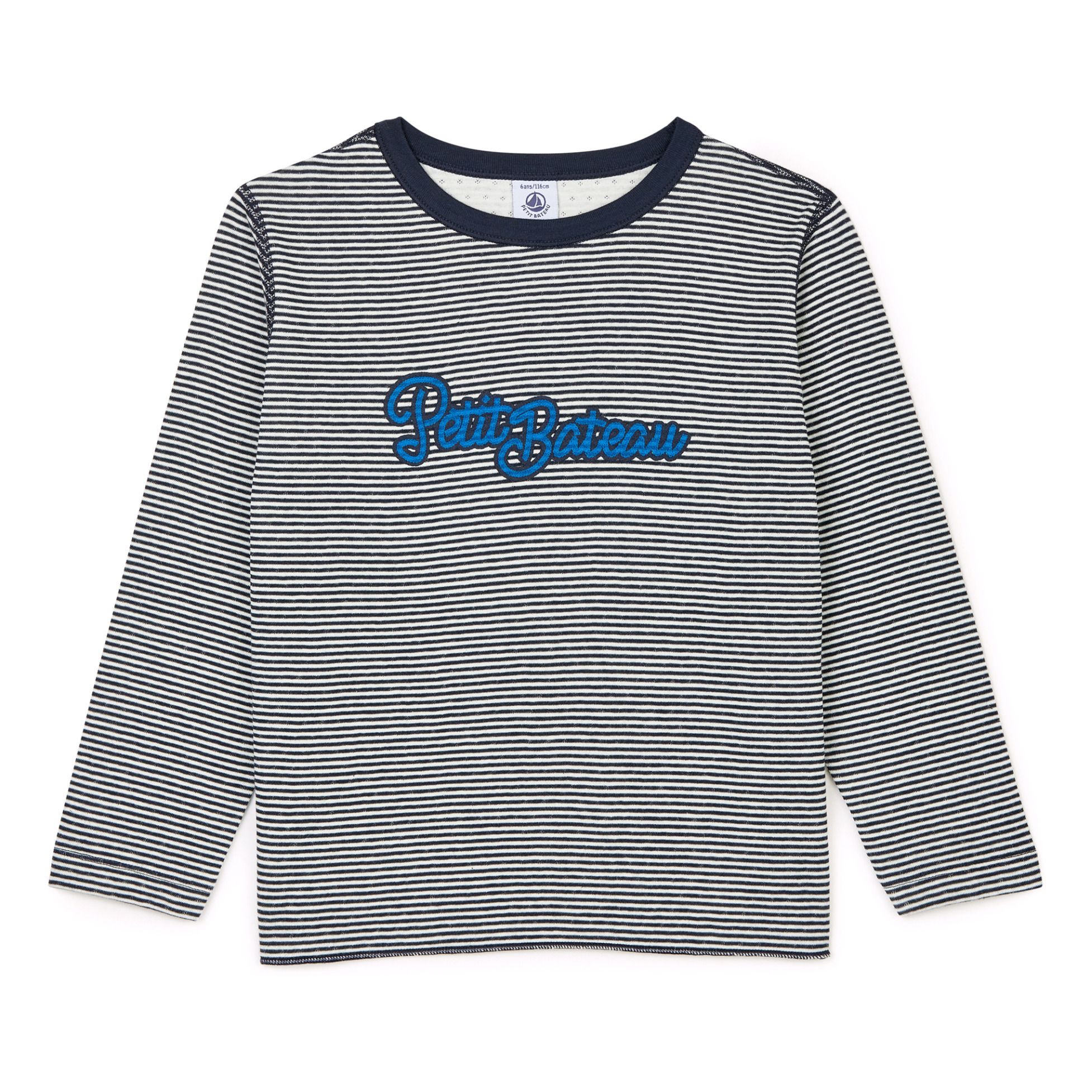 Petit Bateau - T-Shirt Rayé Tomet - Fille - Bleu marine