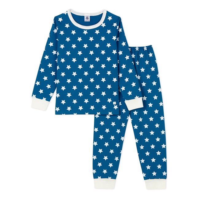 Conjunto de pijama de algodón orgánico Triolette Estrellas Azul