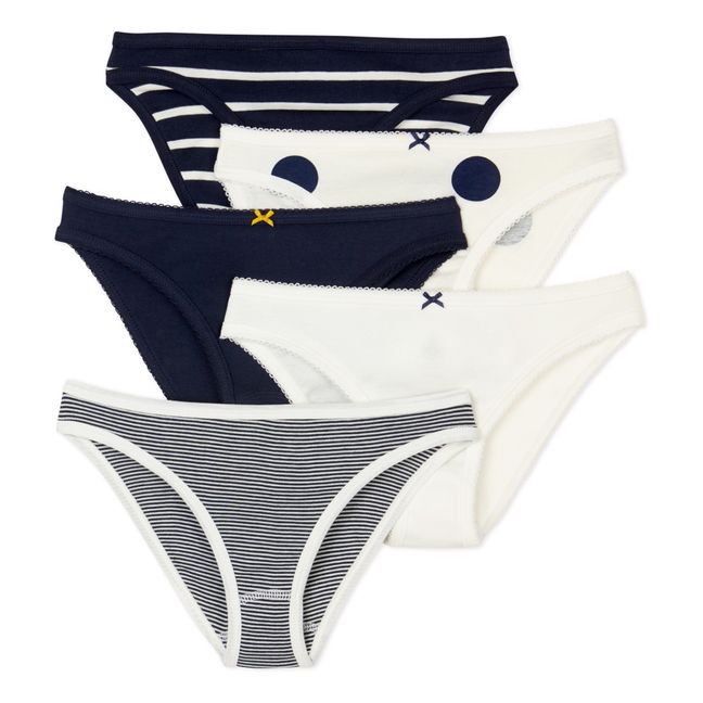 Set of 5 Printed Briefs - Adult’s Collection Ecru