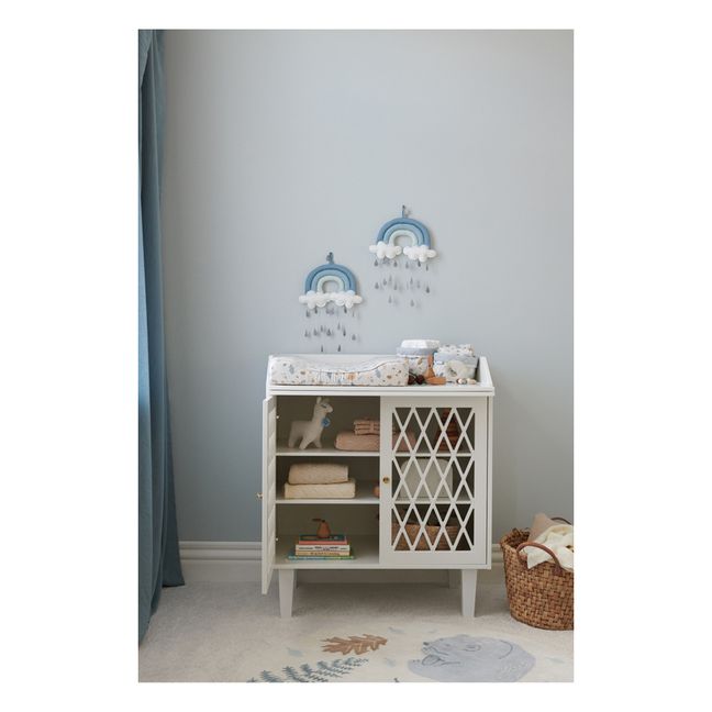 Mobile Arc-en-ciel en coton bio | Bleu gris