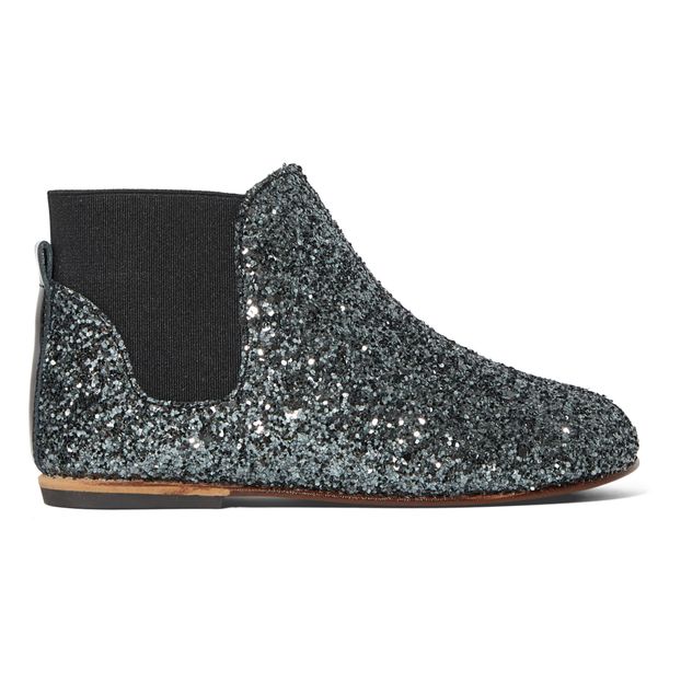 navy blue glitter boots