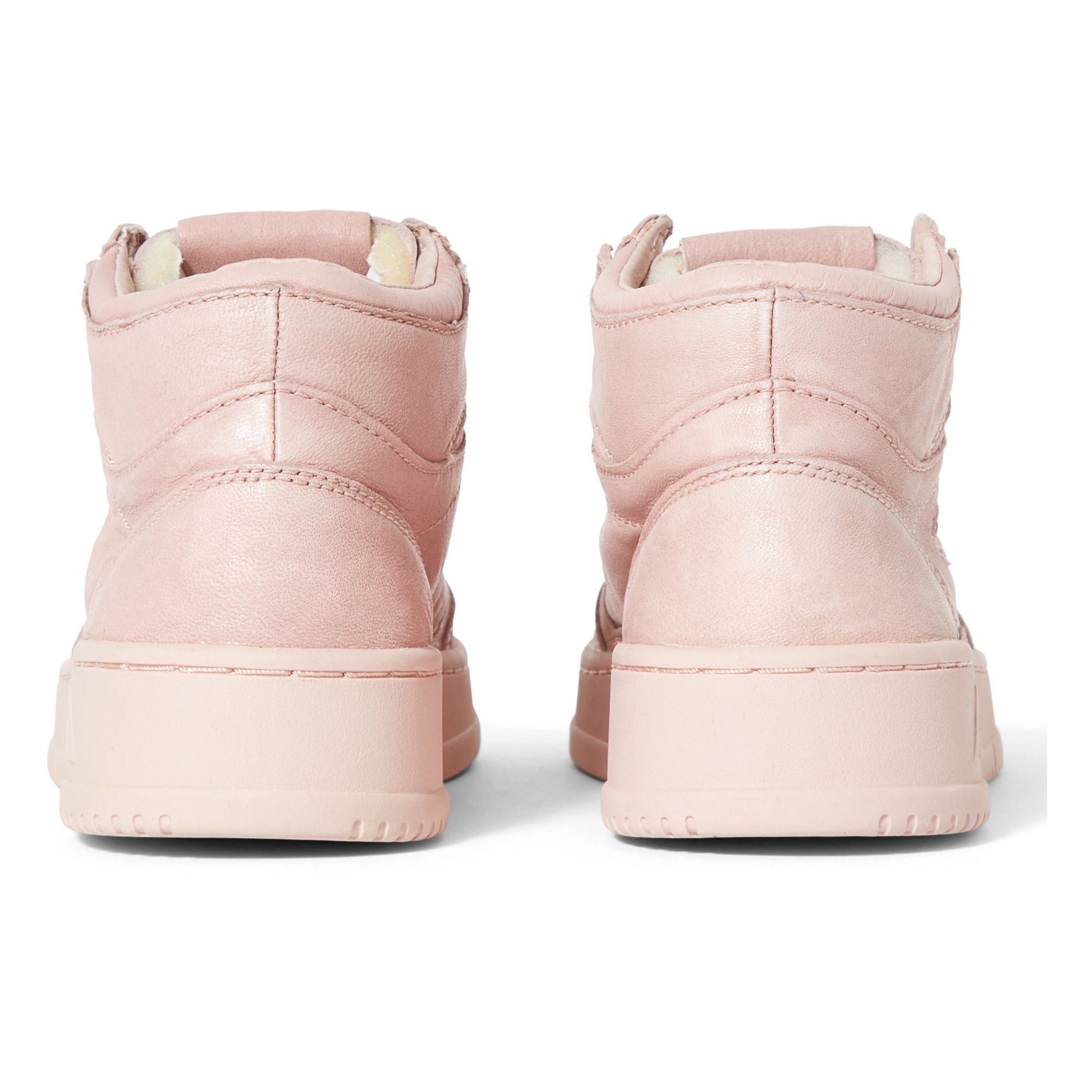 AUTRY - Baskets 01 Low Cuir Suédé Blanc Rose