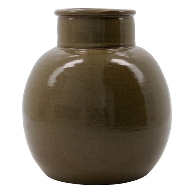 Vase Aju aus Steingut Grün