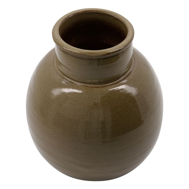 Vase Aju aus Steingut Grün