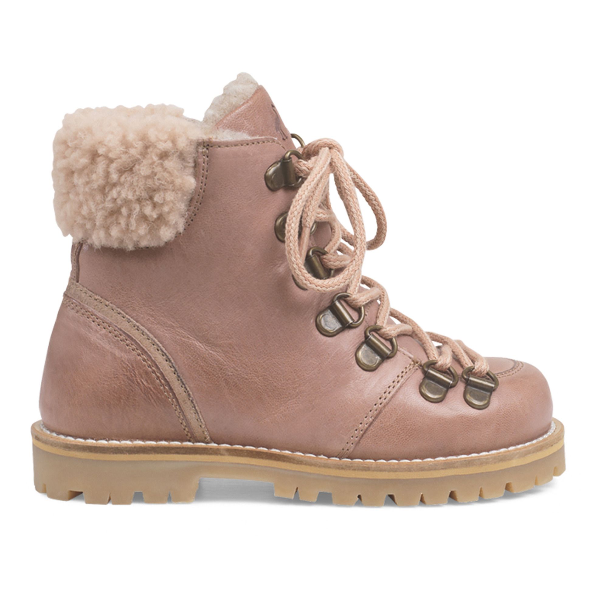 Petit Nord - Boots Fourrées Lacets - Fille - Vieux Rose