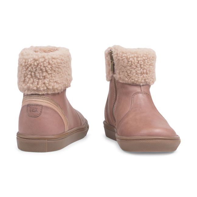 Chubby Zip Sherpa-lined Boots Dusty Pink