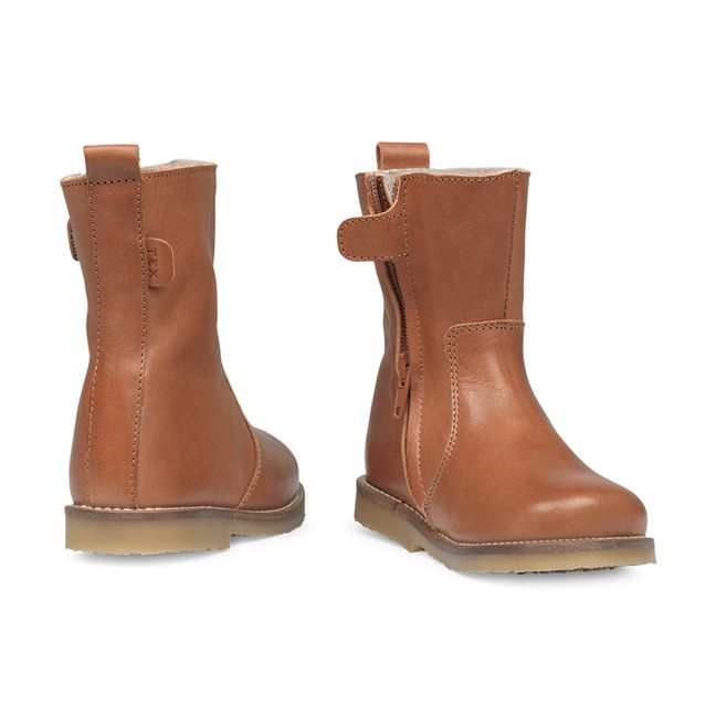 Everyday Zip Sherpa-lined Boots Cognac