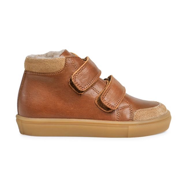 Toasty 2-Velcro Sherpa-lined Sneakers Cognac