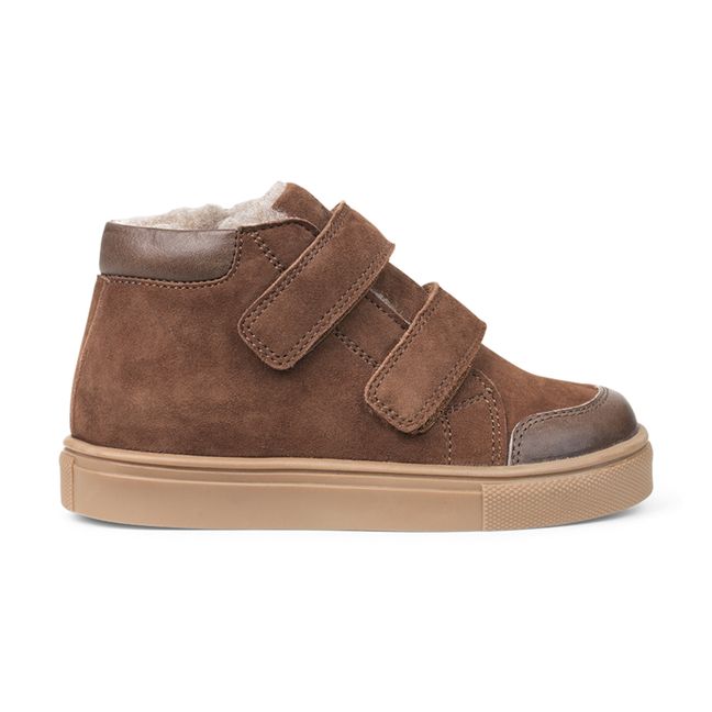 Toasty 2-Velcro Sherpa-lined Sneakers Chocolate