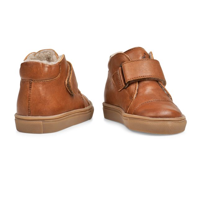 Toasty 1-Velcro Sherpa-lined Sneakers Cognac