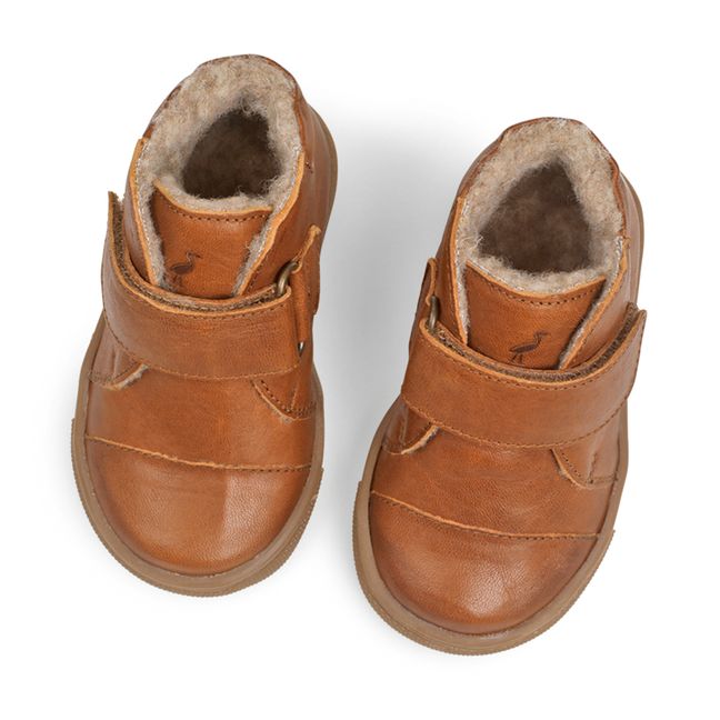 Toasty 1-Velcro Sherpa-lined Sneakers | Cognac