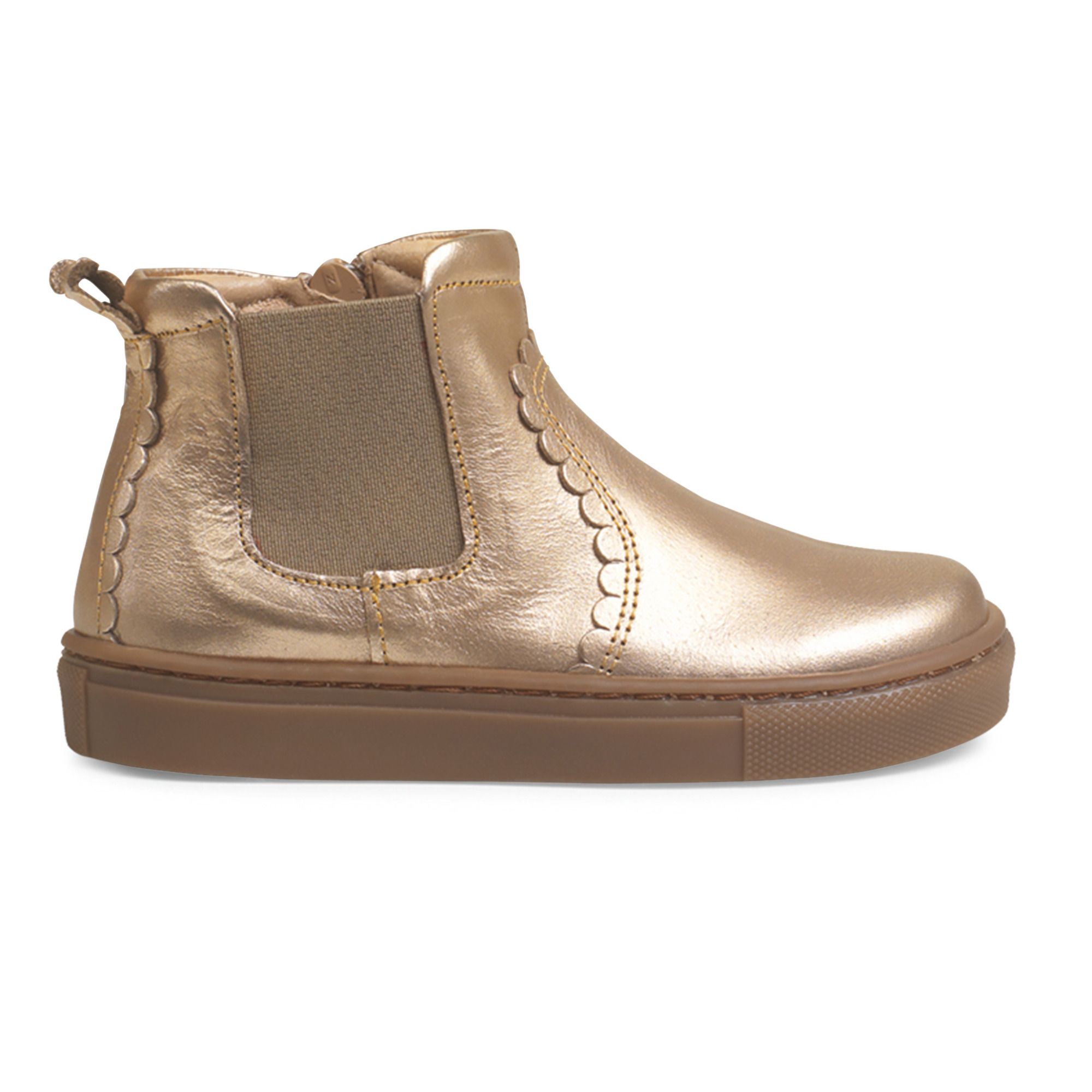 Petit Nord - Chelsea Boots Scallop Zip - Fille - Or rose
