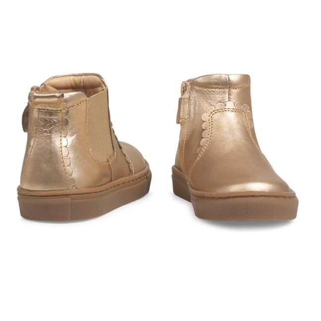 Chelsea Boots Scallop Zip Or rose