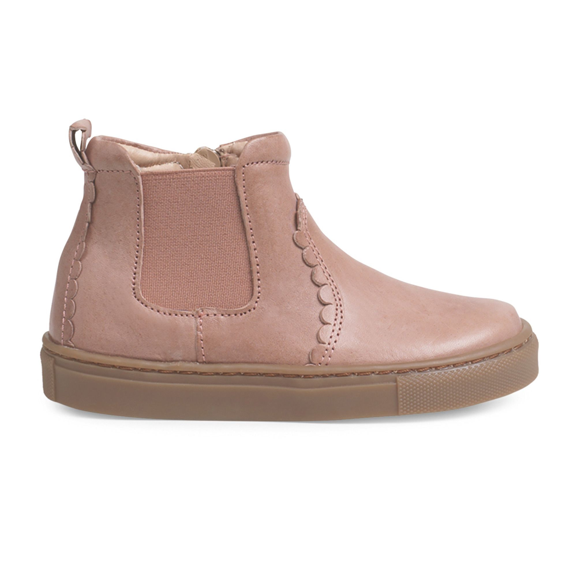 Petit Nord - Chelsea Boots Scallop Zip - Fille - Vieux Rose