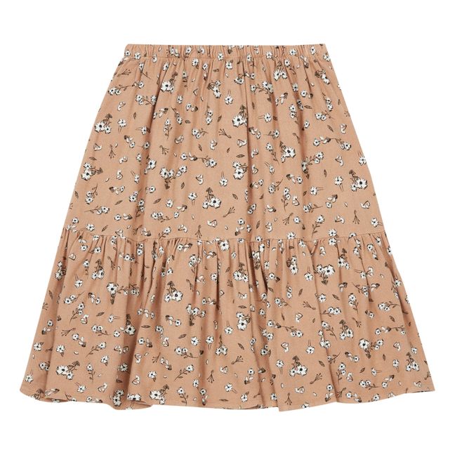 Floral Eco-Viscose Skirt Peach