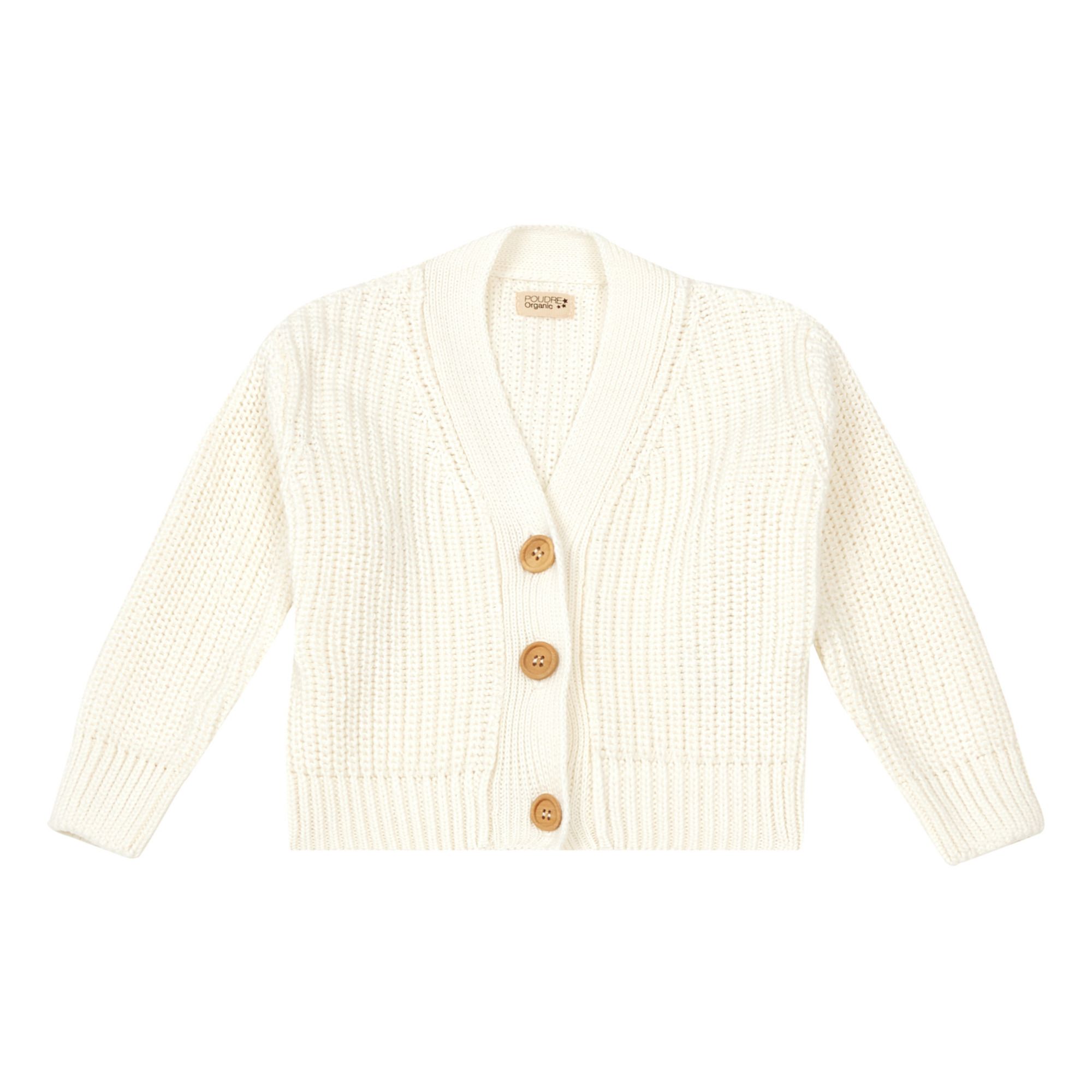 Poudre Organic - Cardigan Mate Coton Bio - Fille - Blanc cassé