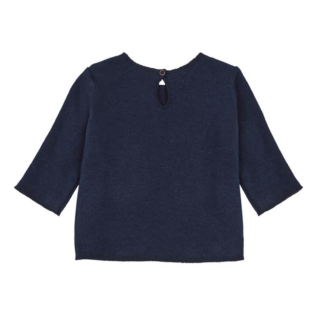 Jumper with Knitted Pocket Navy blue