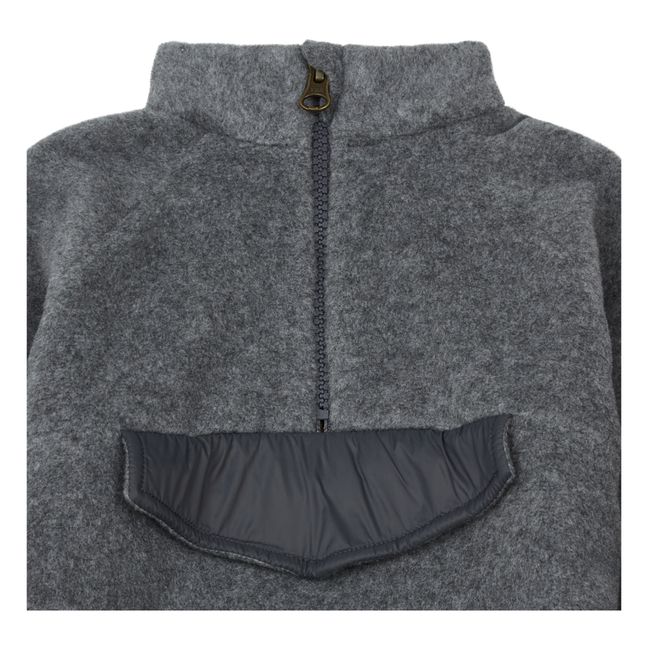 Polar Fleece Zip-Up Sweatshirt Heather grey