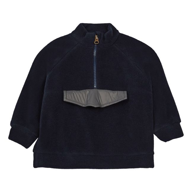 Polar Fleece Zip-Up Sweatshirt Navy blue