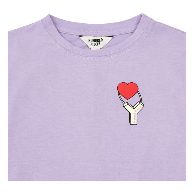 Heart Organic Cotton T-shirt  Mauve