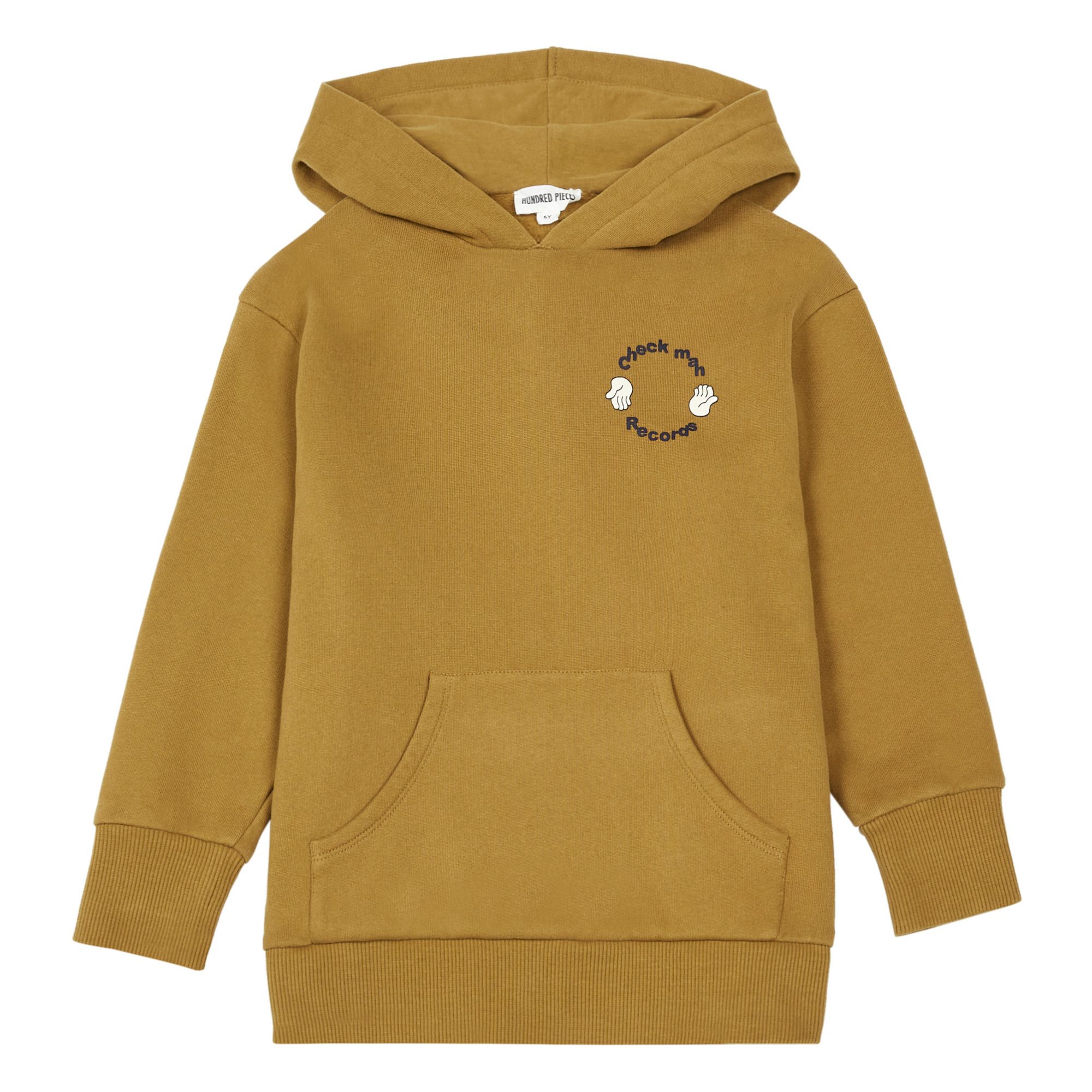 Hundred Pieces - Sweat Coton Bio Check Man - Garçon - Ocre