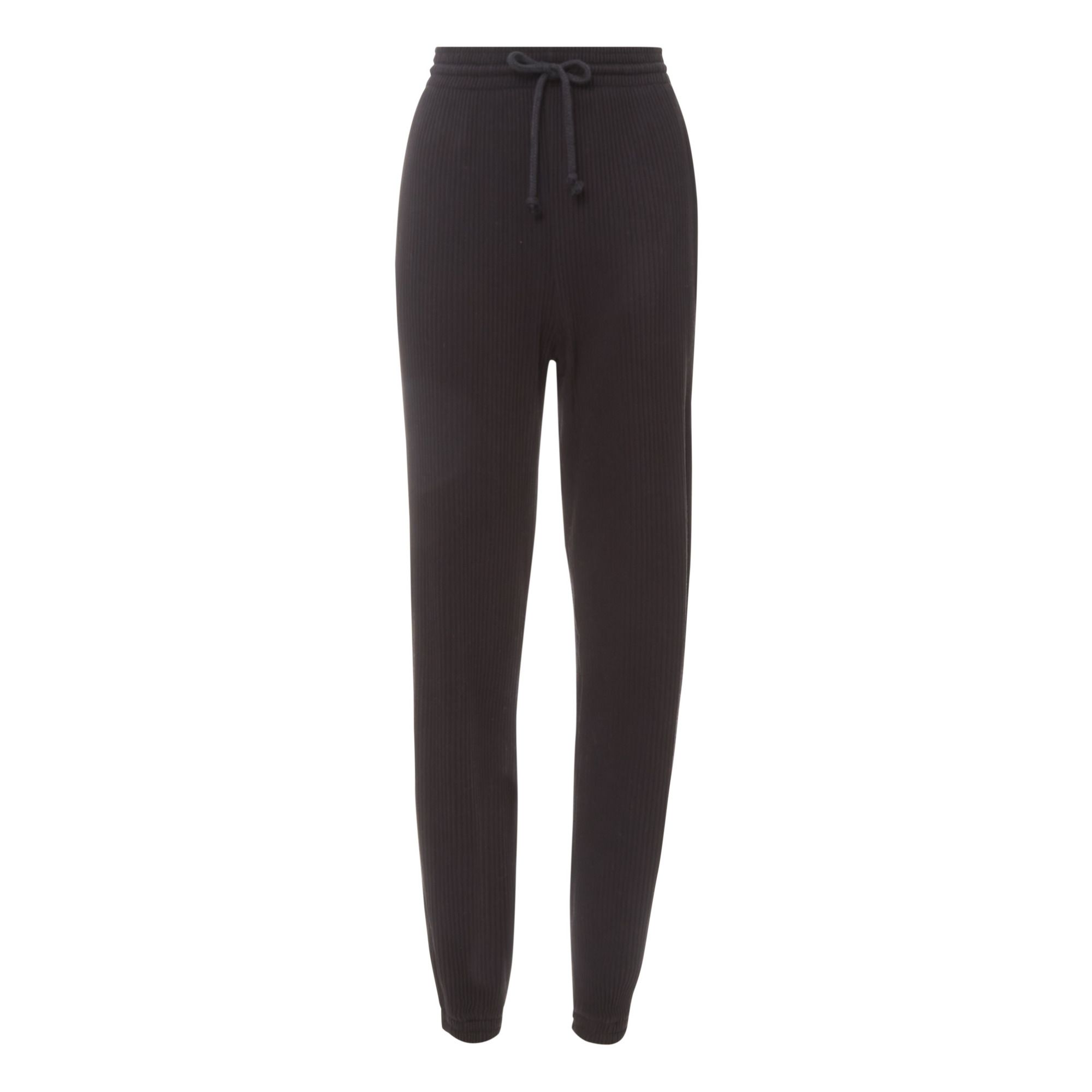 Organic Cotton Ribbed Joggers Black 
