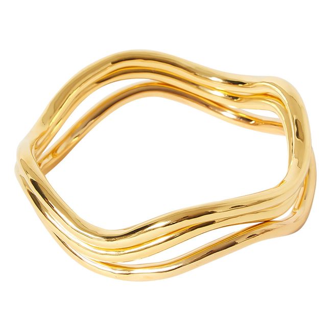 Wavy Pala Set of 3 Bracelets | Gold