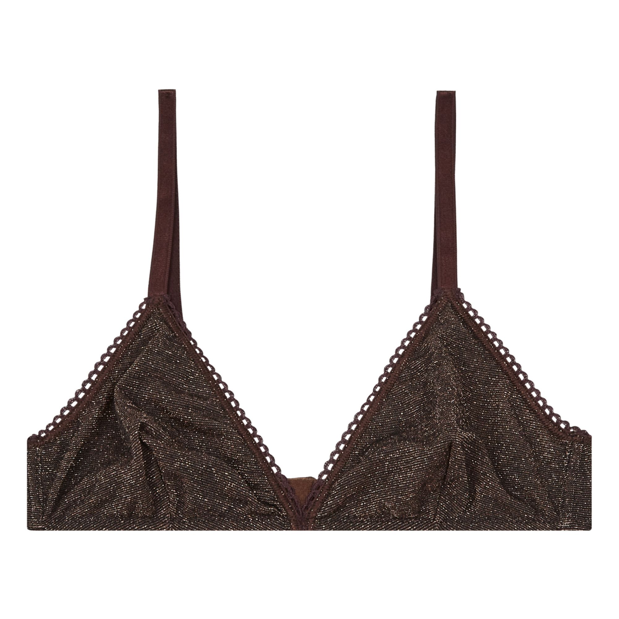 Momoni - Soutien-gorge Amethist Jersey Métallisé - Femme - Marron